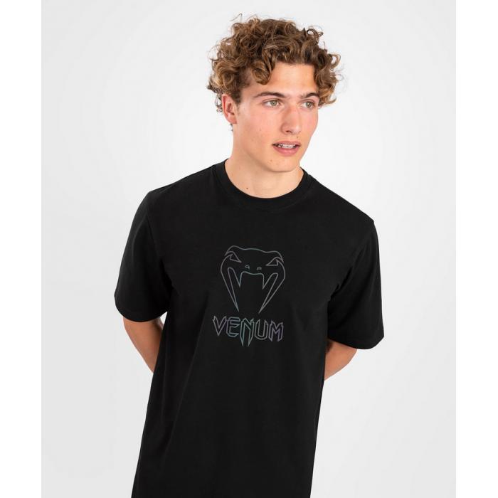 Тениска - Venum Classic T-shirt - Black/Black Reflective - Oversized​